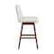 Armen Living Basila Swivel Bar Stool in Brown Oak Wood Finish with Beige Fabric 840254332188 - alternate 3